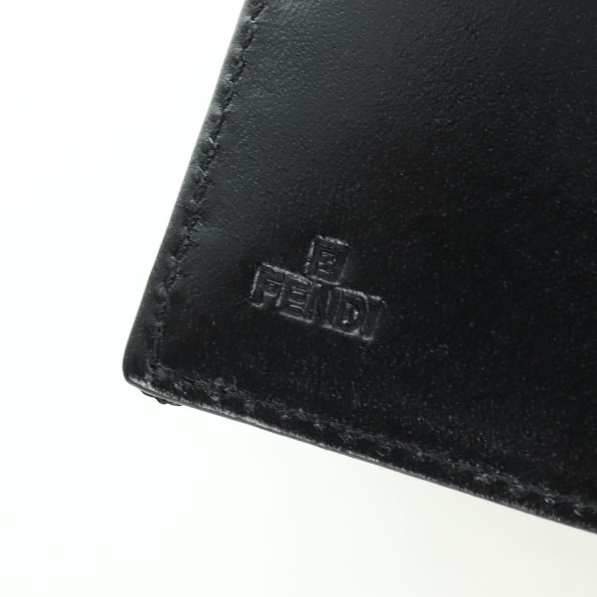 FENDI Zucchino Canvas Trifold Wallet Black Auth am11191V