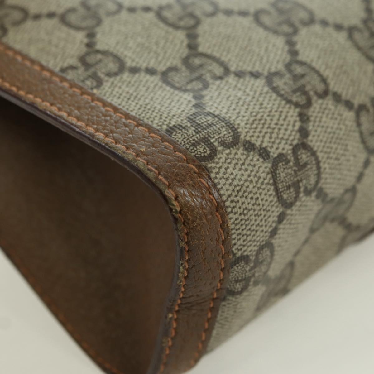 GUCCI GG Supreme Web Sherry Line Clutch Bag PVC Beige Red 89 01 032 Auth am11210
