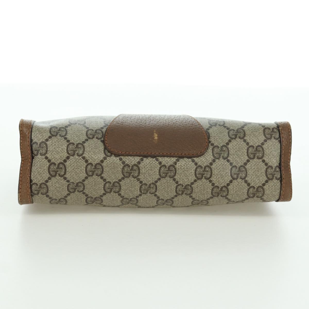 GUCCI GG Supreme Web Sherry Line Clutch Bag PVC Beige Red 89 01 032 Auth am11210
