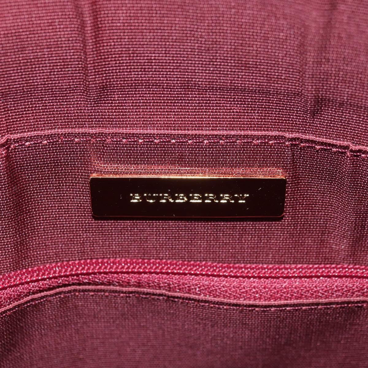 BURBERRY Nova Check Hand Bag Canvas Leather Beige Gold Auth am11213A