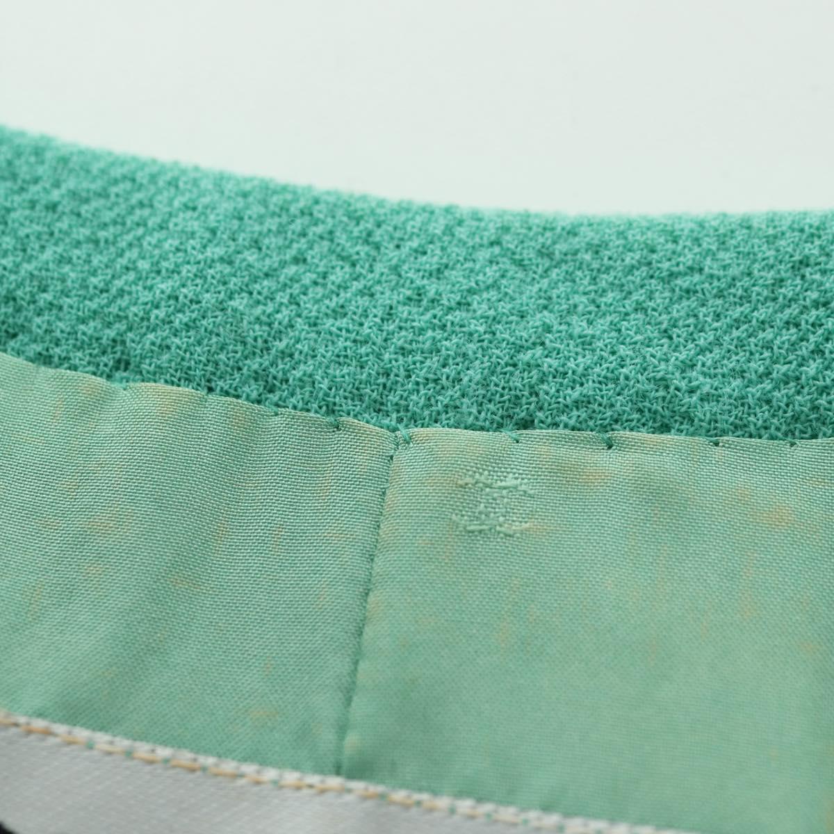 CHANEL jacket Skirt Setup Wool Green CC Auth am11218A
