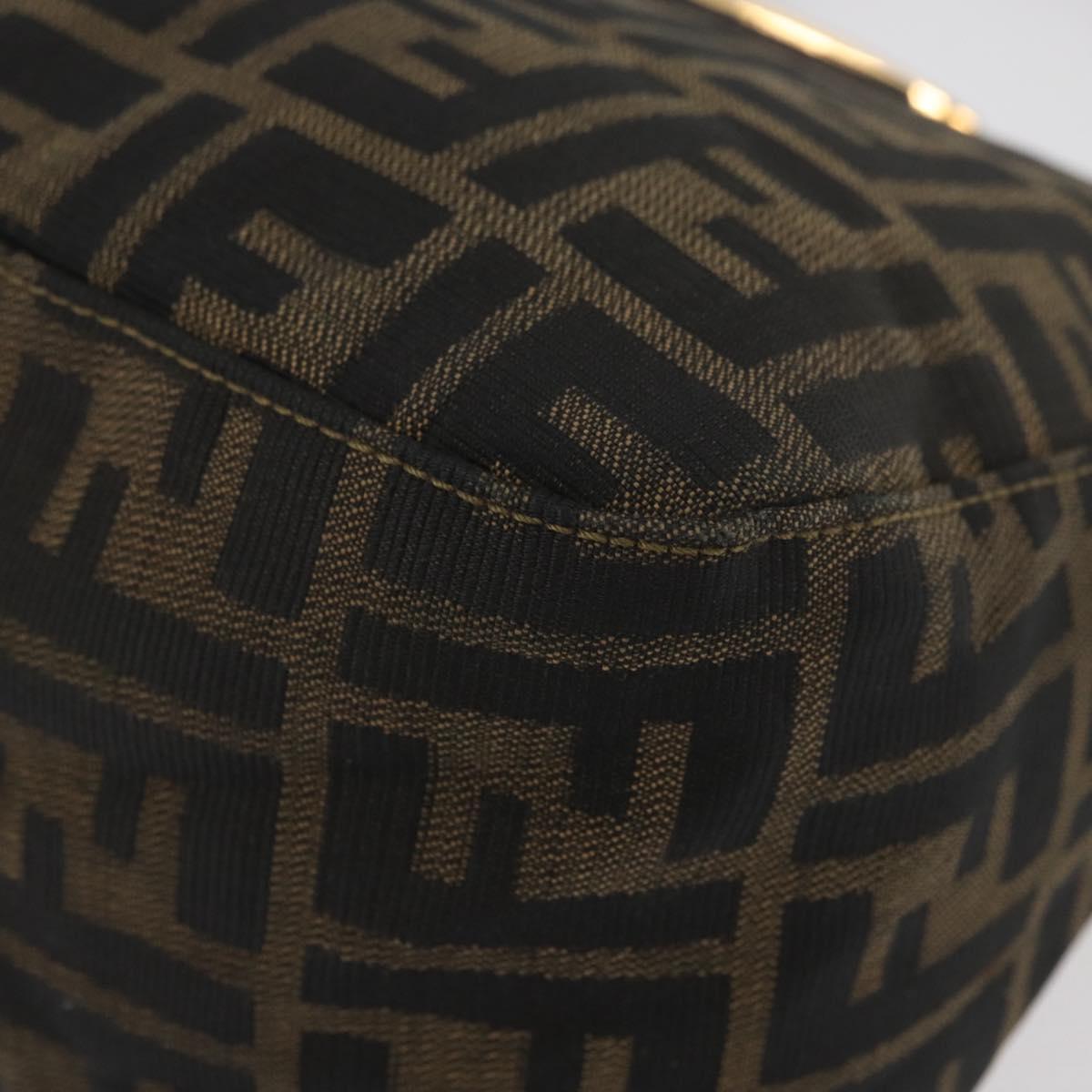 FENDI Zucca Canvas Mamma Baguette Shoulder Bag Brown Black Auth am11271A