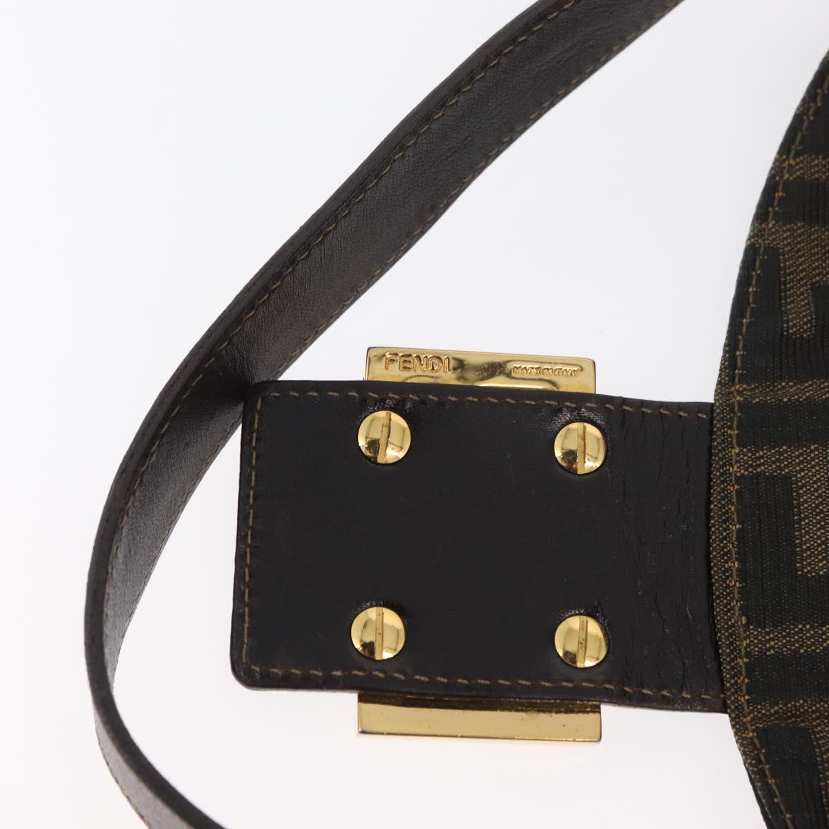 FENDI Zucca Canvas Mamma Baguette Shoulder Bag Brown Black Auth am11271A