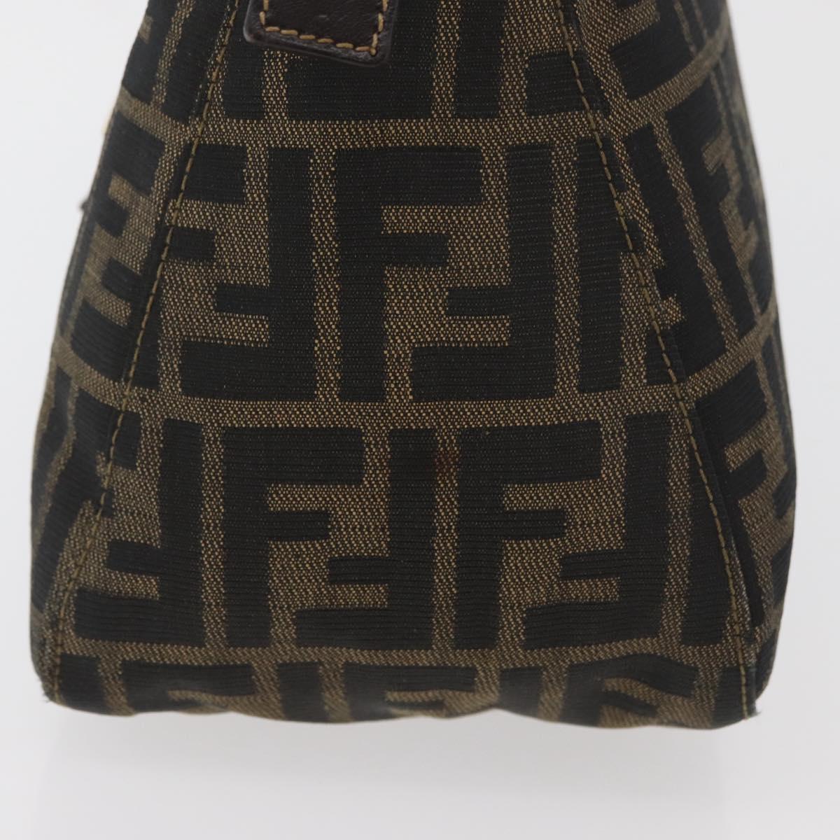 FENDI Zucca Canvas Mamma Baguette Shoulder Bag Brown Black Auth am11271A