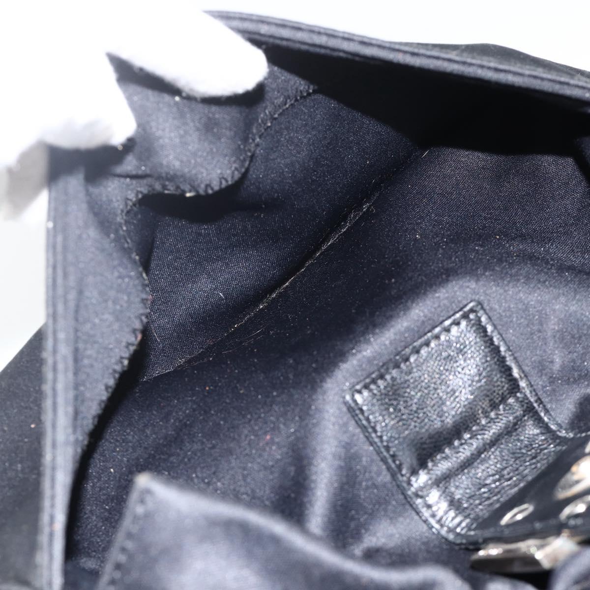 FENDI Mamma Baguette Shoulder Bag Jersey Black Silver Auth am11275A