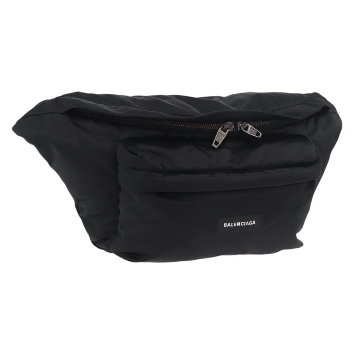 BALENCIAGA Body Bag Nylon Black 661862 Auth am11295