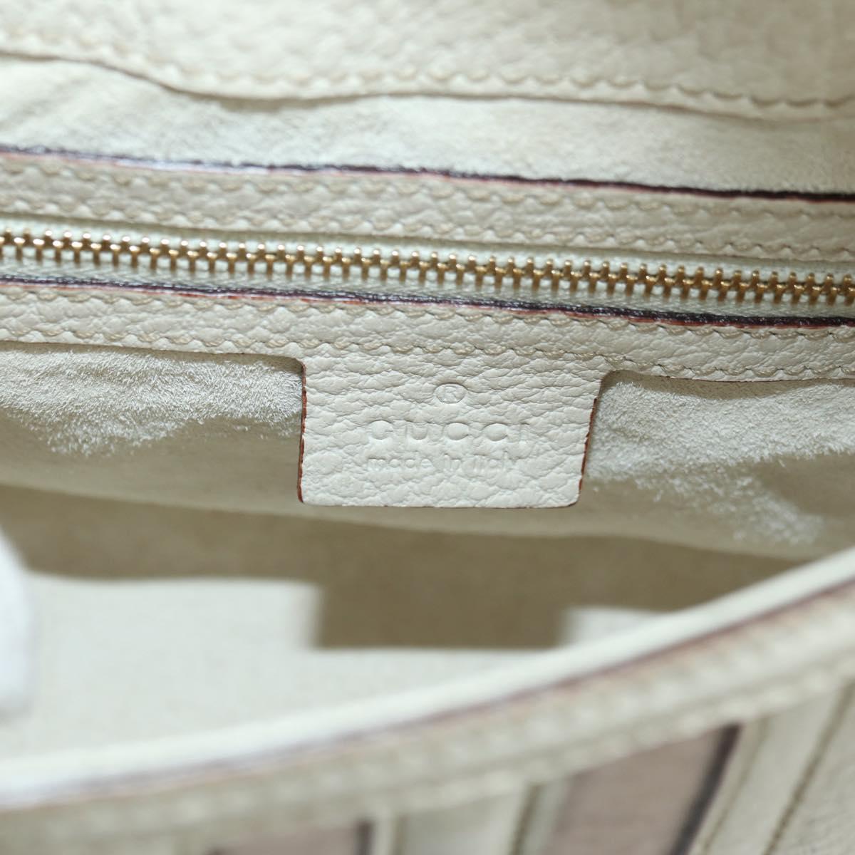 GUCCI Hand Bag Leather White Gold 145999 Auth am11306A