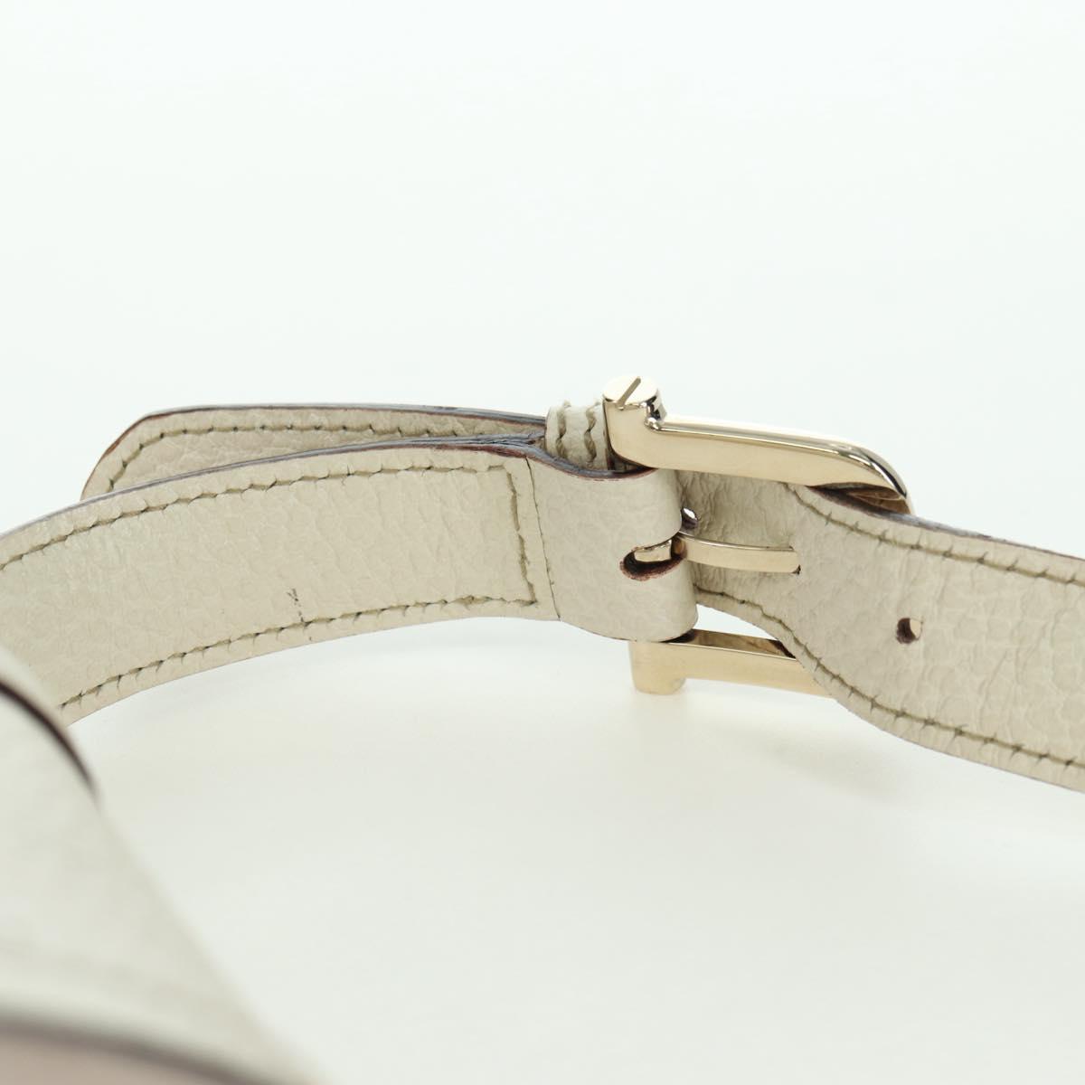GUCCI Hand Bag Leather White Gold 145999 Auth am11306A