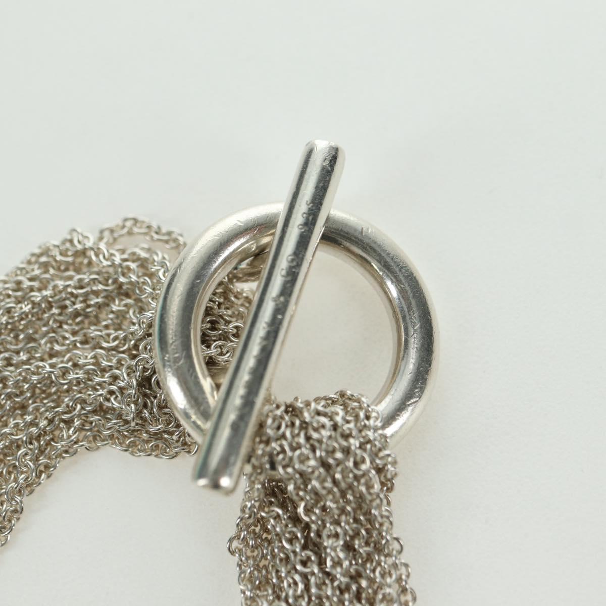 TIFFANY&Co. 10-Row Open Heart Toggle Chain Bracelet Ag925 Silver Auth am11311M