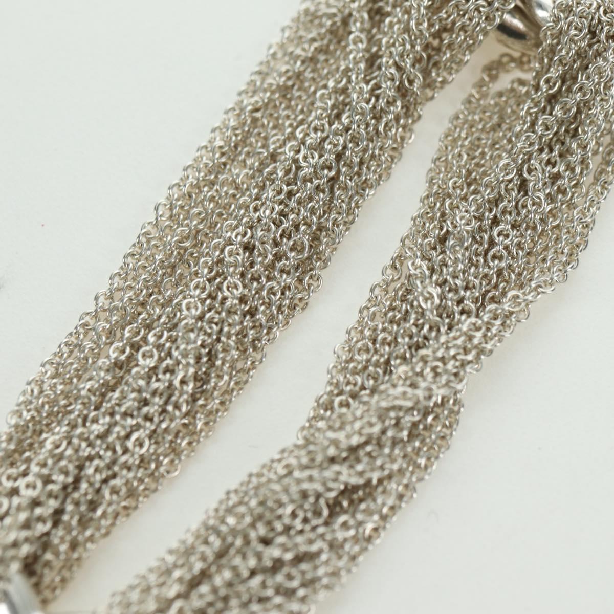 TIFFANY&Co. 10-Row Open Heart Toggle Chain Bracelet Ag925 Silver Auth am11311M