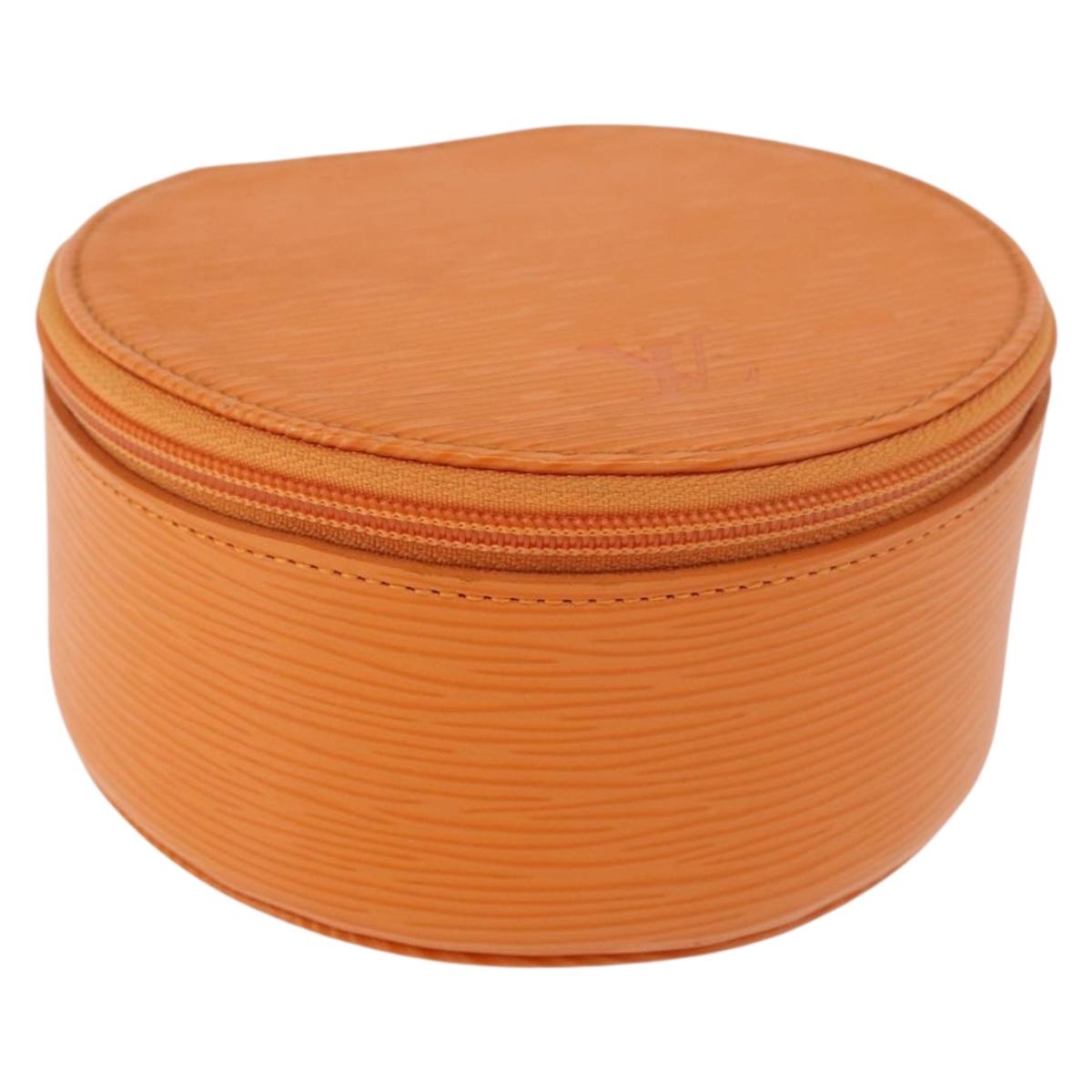 LOUIS VUITTON Epi Ecrin Bijoux 12 Jewelry Box Orange Mandarin LV Auth am11318A