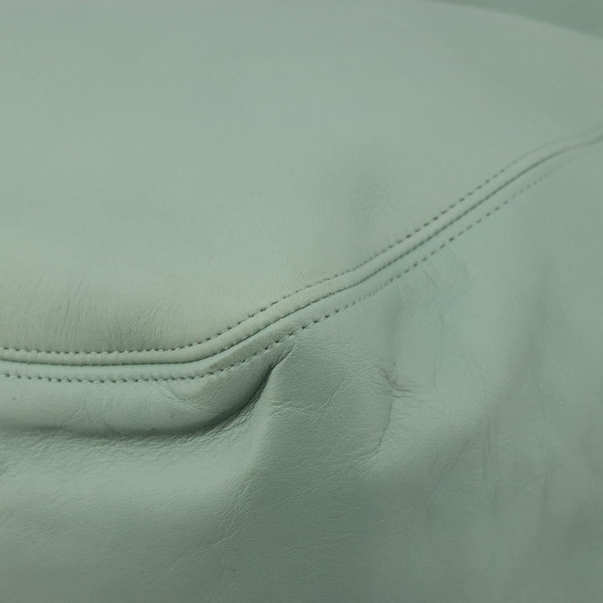 Old Coach Tote Bag Leather Light Blue Gold Auth am11339A