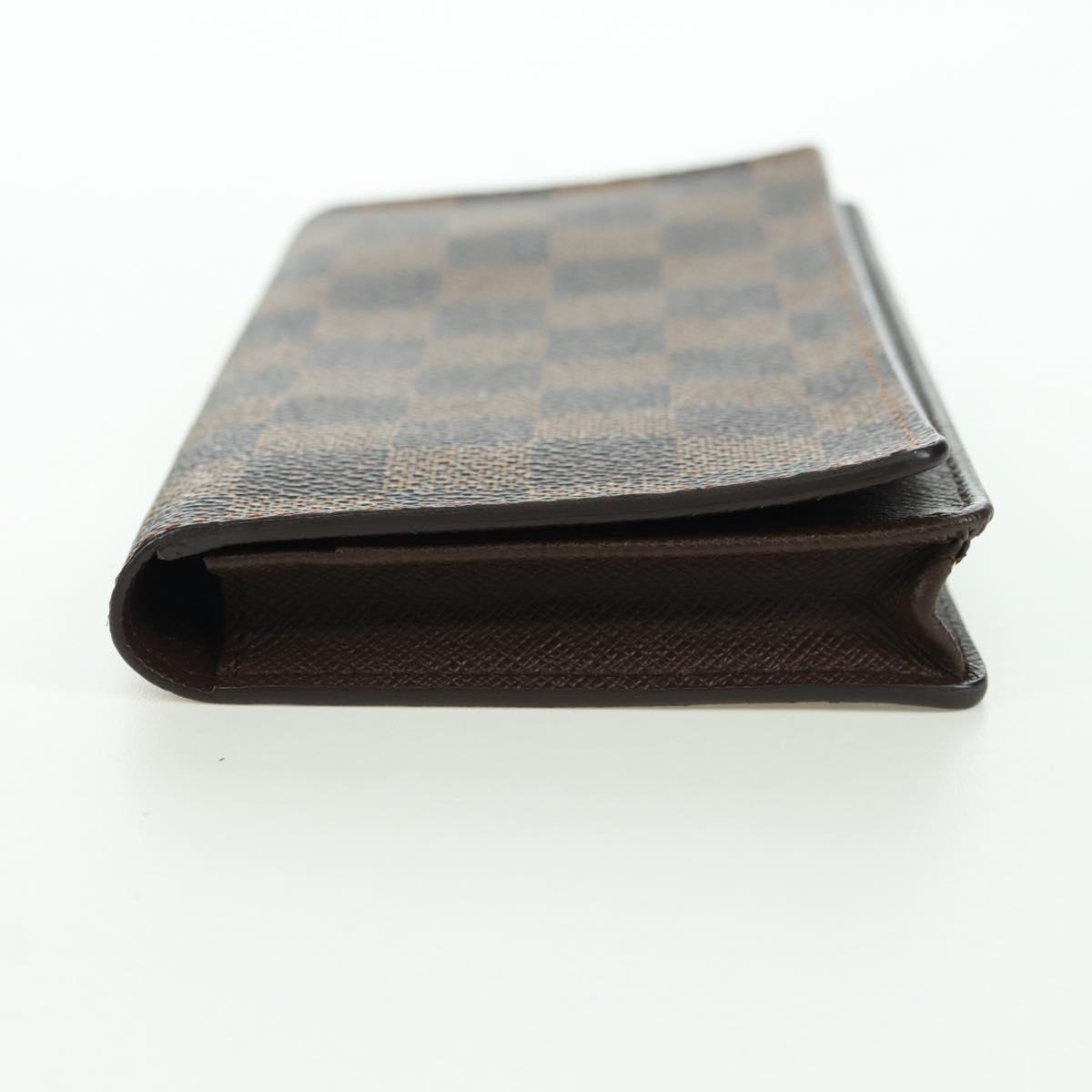 LOUIS VUITTON Damier Ebene Porte Cartes Credit Long Wallet N60825 Auth am11341V
