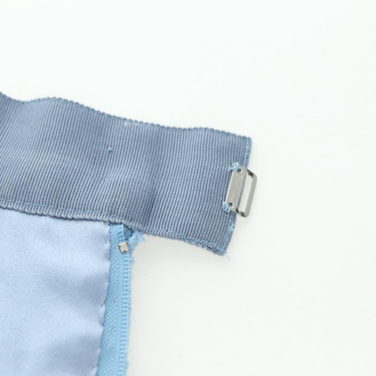 CHANEL jacket Skirt Setup Tweed 42 Light Blue CC Auth am11360SM
