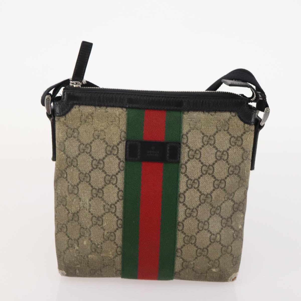 GUCCI GG Canvas GG Supreme Shoulder Bag 3 Set Beige Brown Auth am11364