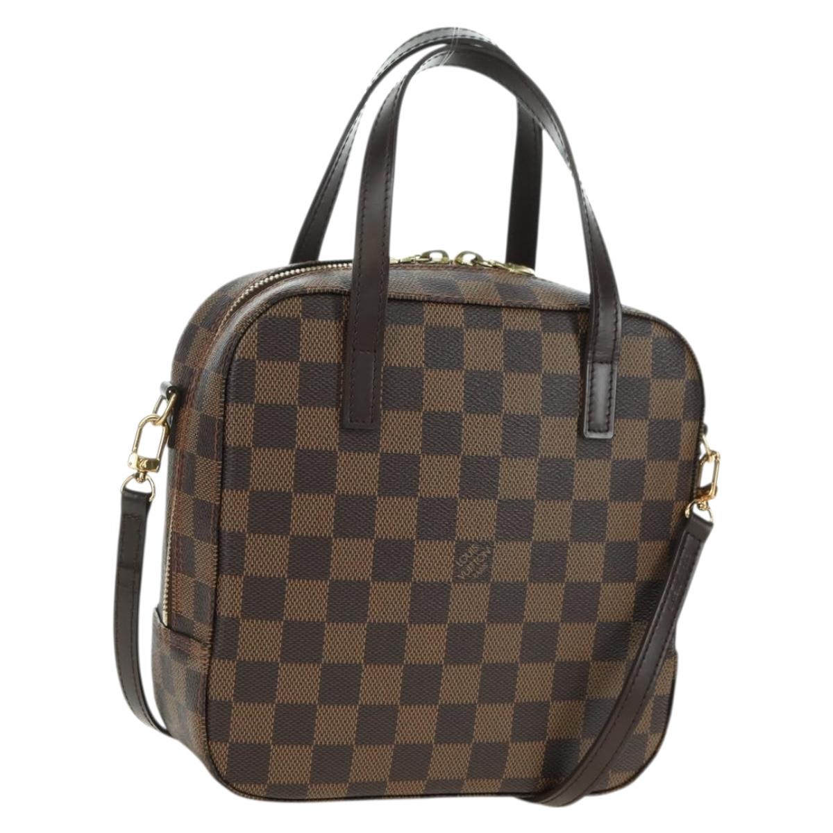 LOUIS VUITTON Damier Ebene Spontini Hand Bag SPO 2way M47500 LV Auth am11377SAV