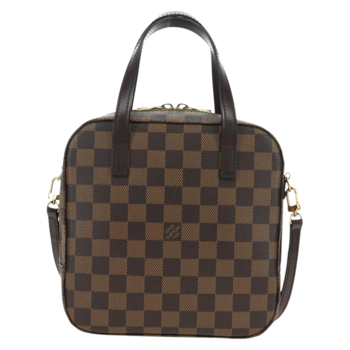 LOUIS VUITTON Damier Ebene Spontini Hand Bag SPO 2way M47500 LV Auth am11377SAV