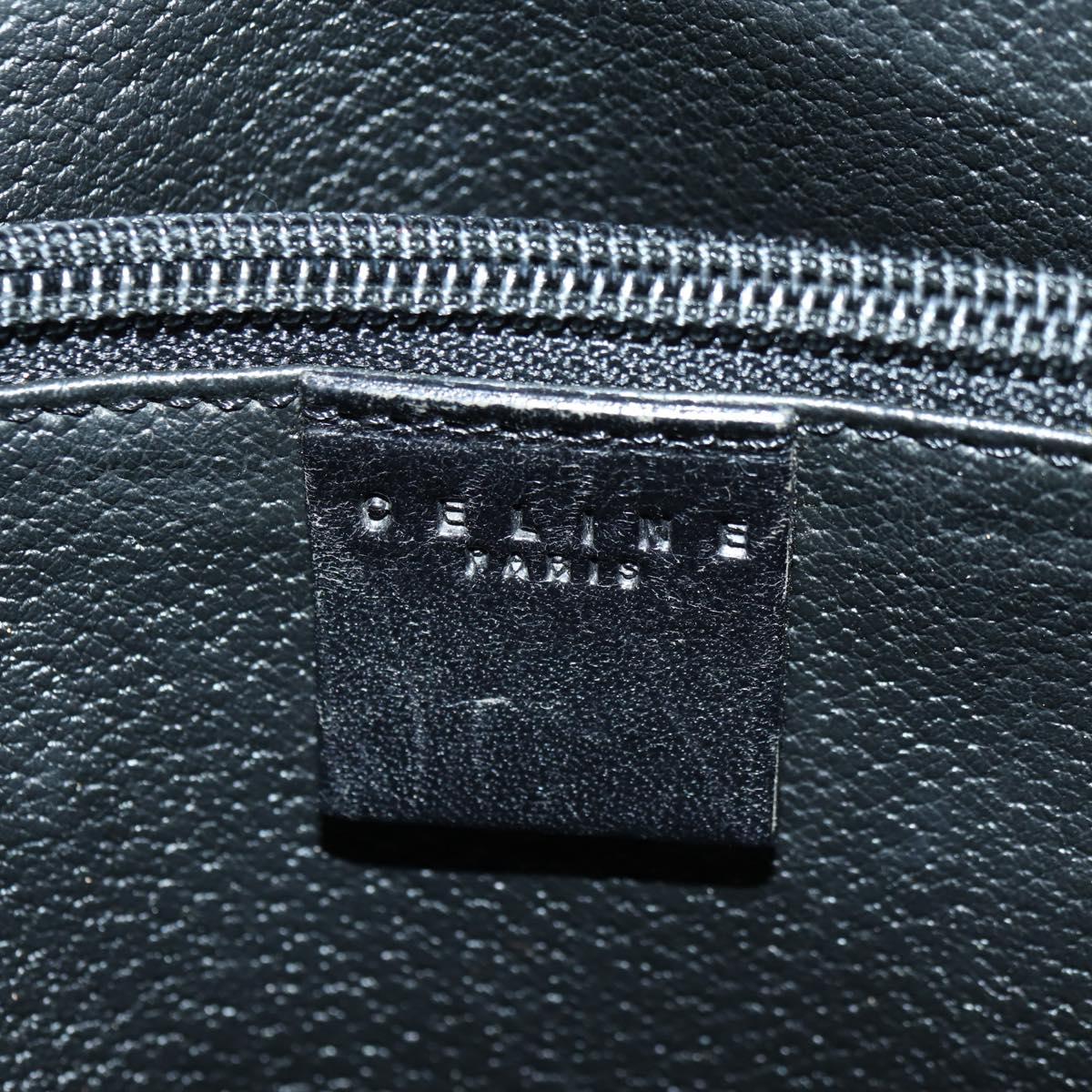 CELINE Macadam Canvas Tote Bag PVC Leather Black Gold Auth am11378V