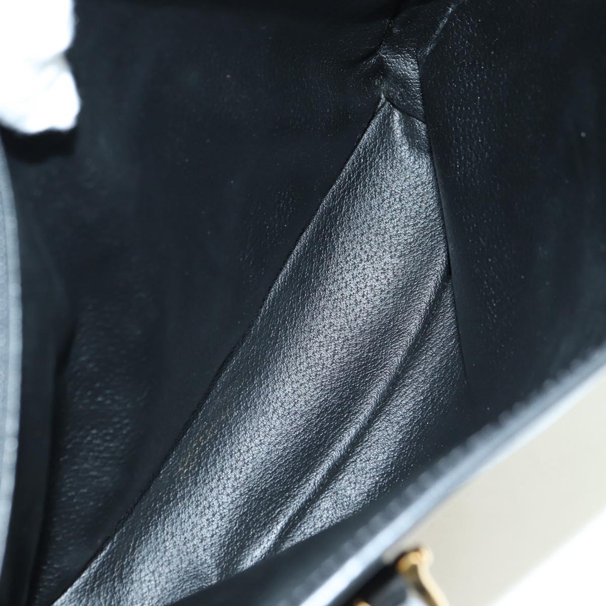 CELINE Macadam Canvas Tote Bag PVC Leather Black Gold Auth am11378V