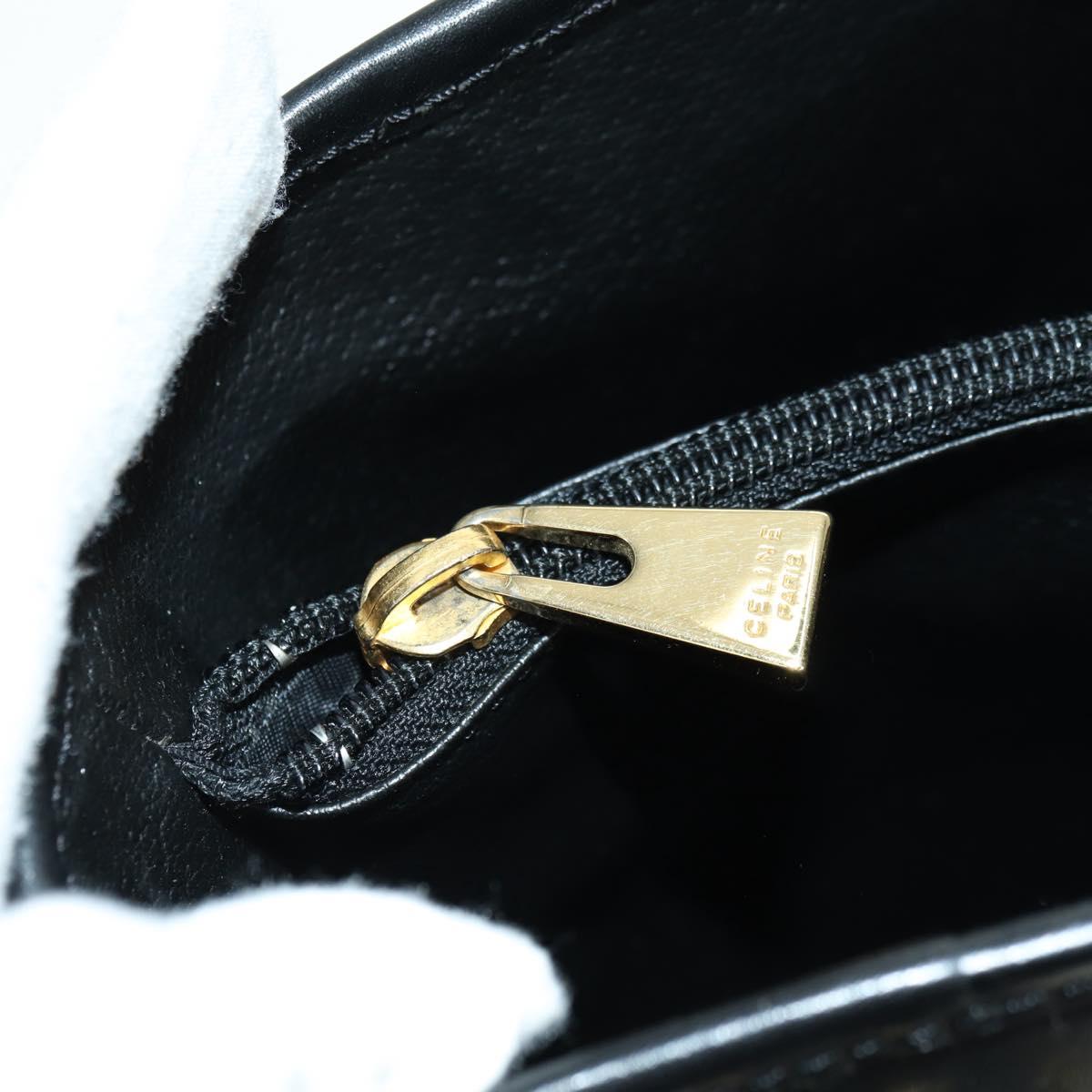 CELINE Macadam Canvas Tote Bag PVC Leather Black Gold Auth am11378V
