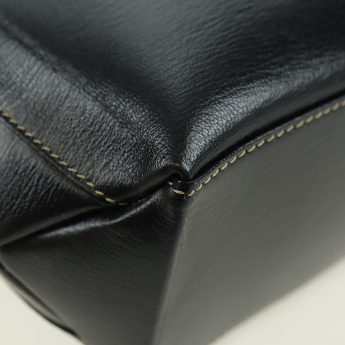 LOEWE Velazquez Hand Bag Leather 2way Brown Gold black Auth am11389V