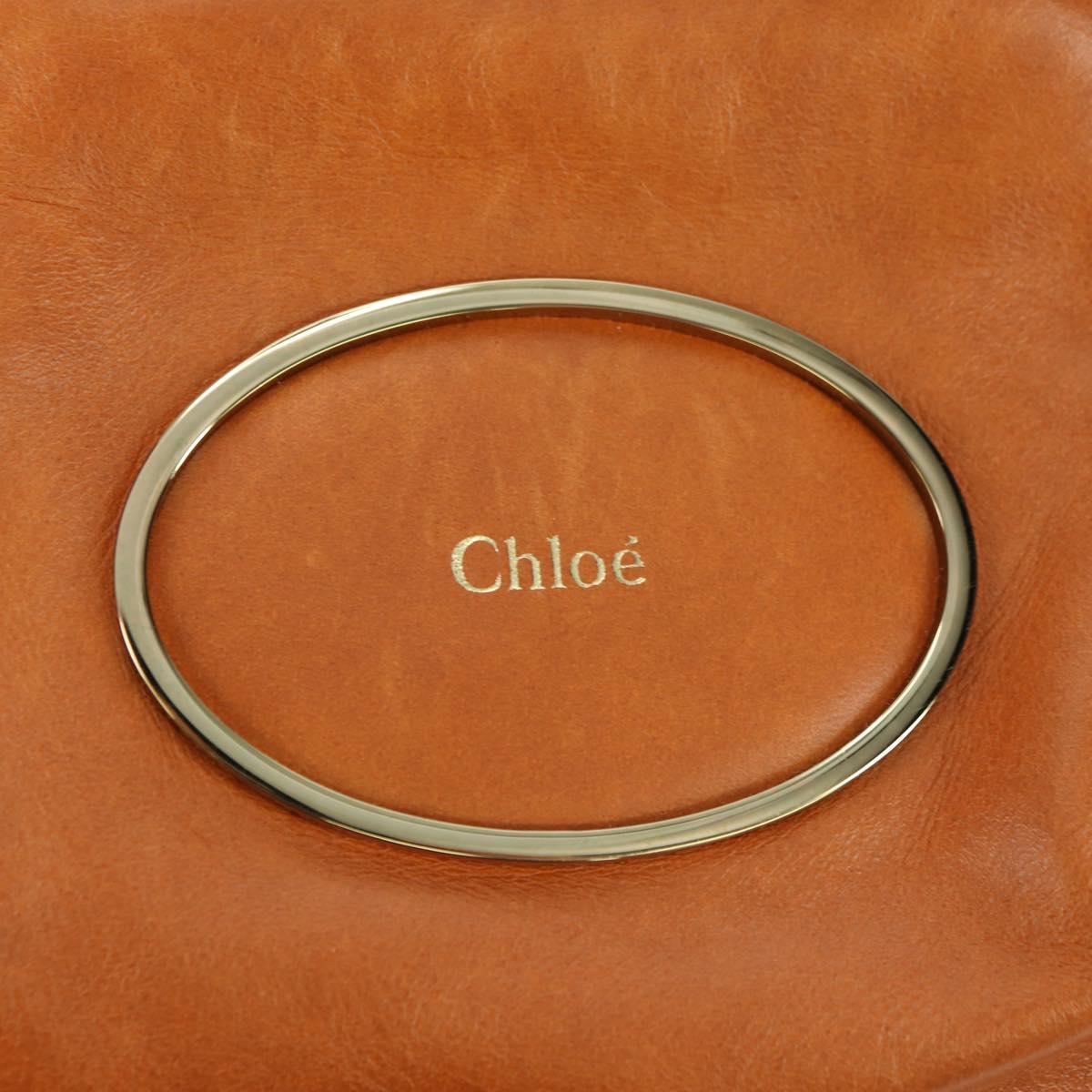 Chloe Victoria Hand Bag Leather 2way Brown Gold Auth am11395V