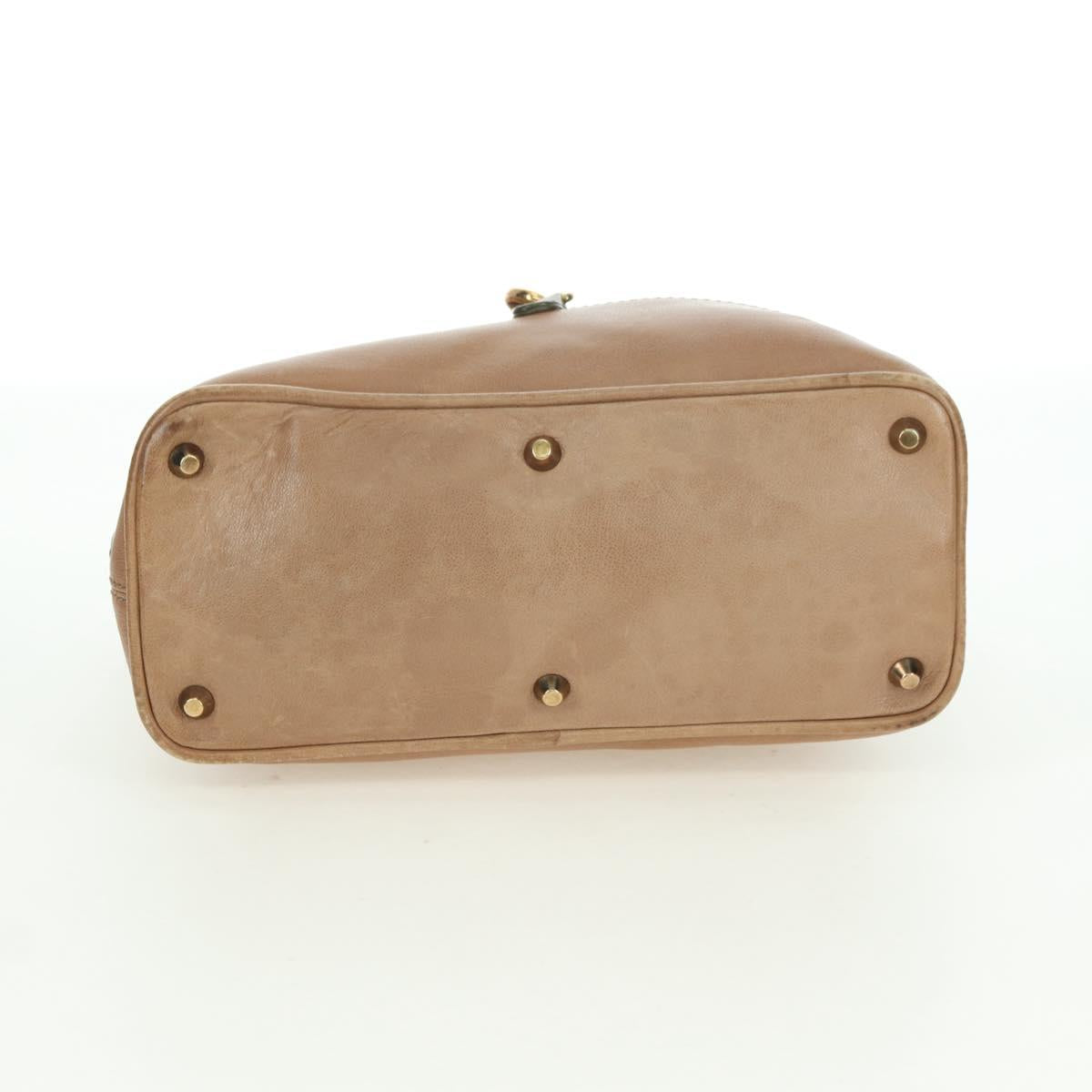 Chloe Kerala Hand Bag Leather Brown Gold Auth am11396A