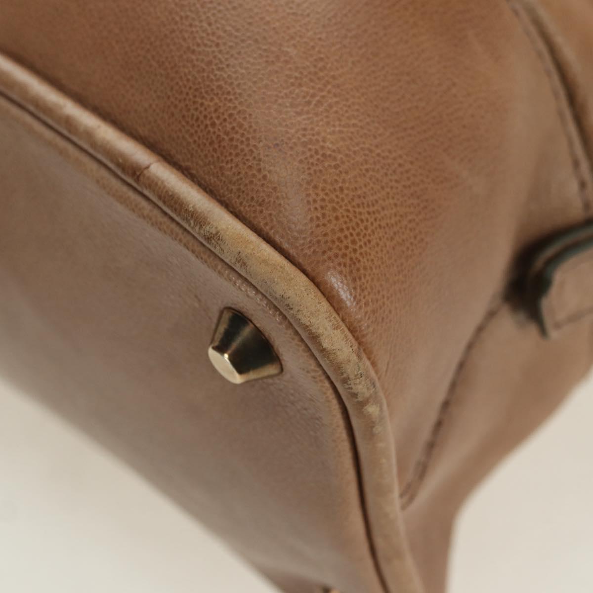 Chloe Kerala Hand Bag Leather Brown Gold Auth am11396A