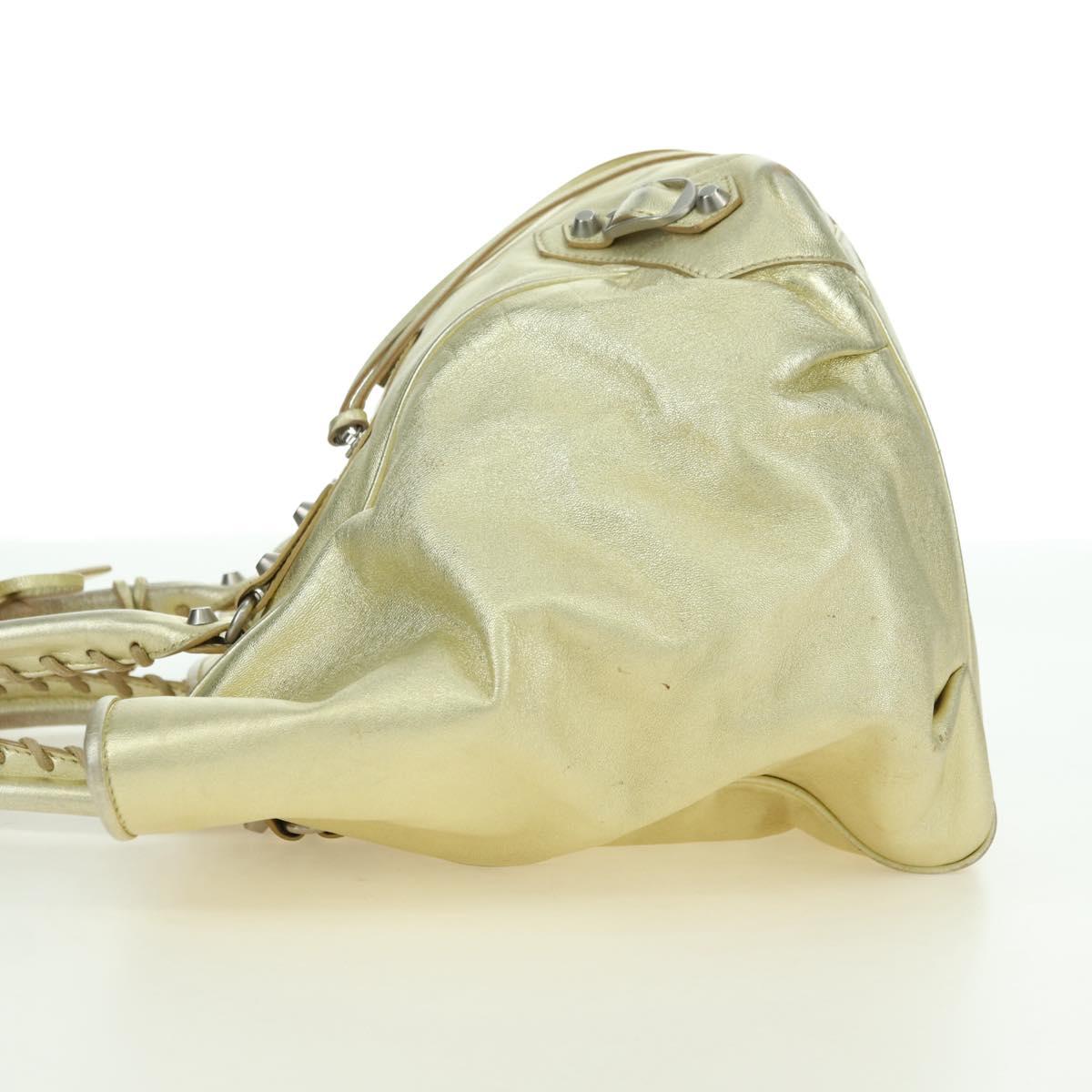 BALENCIAGA The Sunday Hand Bag Leather Gold 228750 Auth am11412A