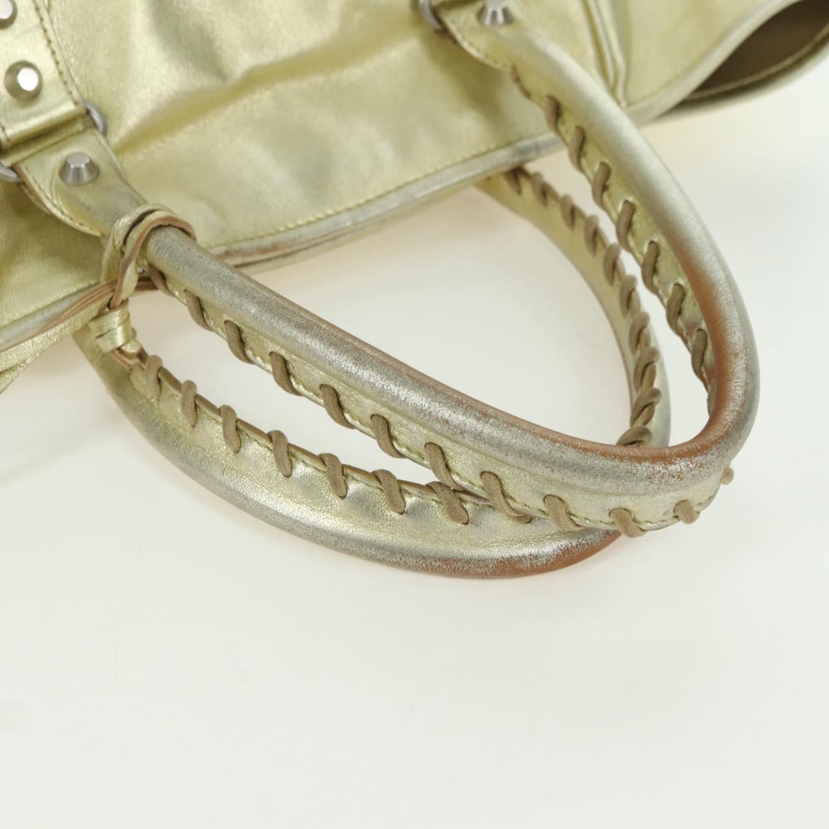 BALENCIAGA The Sunday Hand Bag Leather Gold 228750 Auth am11412A