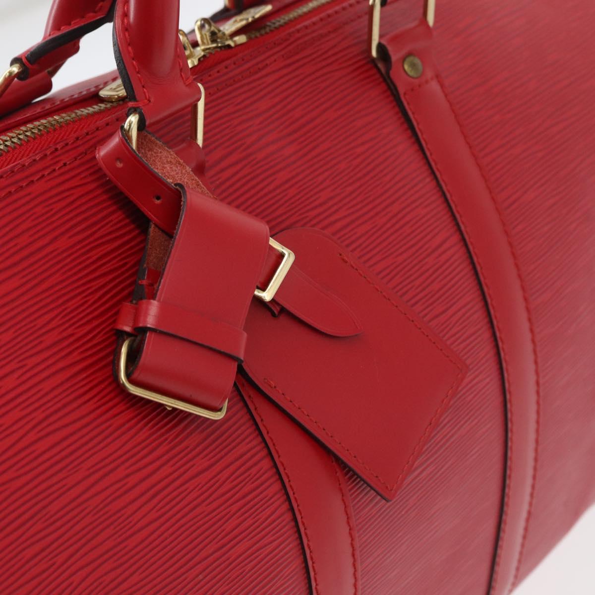 LOUIS VUITTON Epi Keepall 45 Boston Bag Red M42977 LV Auth am11417V