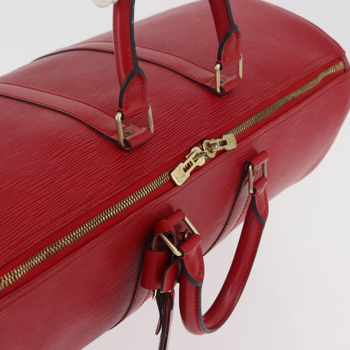 LOUIS VUITTON Epi Keepall 45 Boston Bag Red M42977 LV Auth am11417V