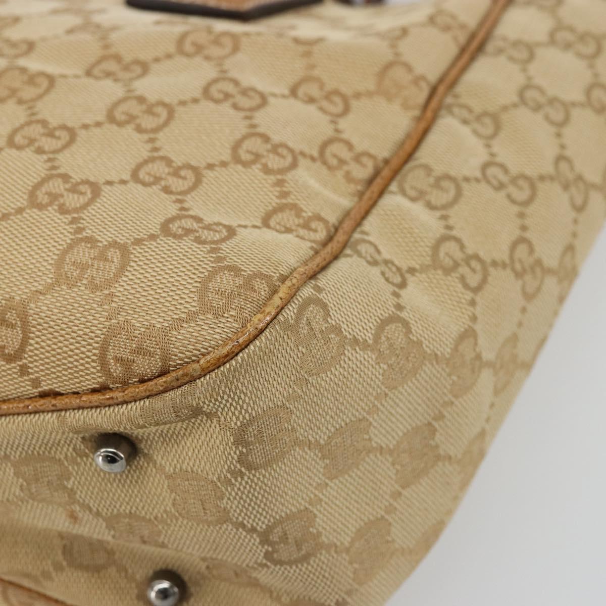 GUCCI GG Canvas Tote Bag Beige Silver 113019 Auth am11424A