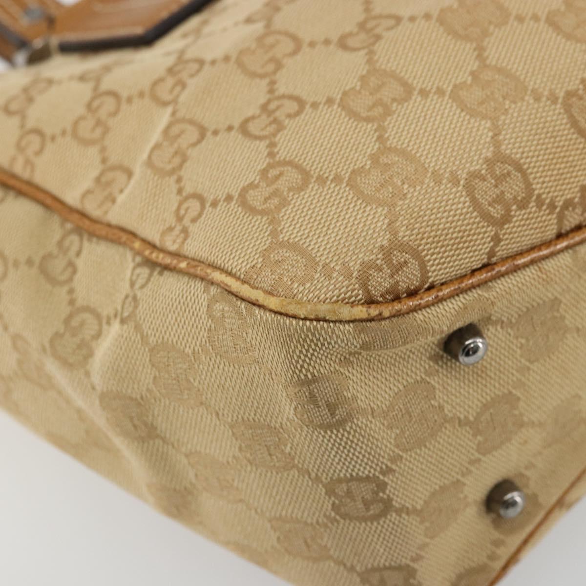 GUCCI GG Canvas Tote Bag Beige Silver 113019 Auth am11424A