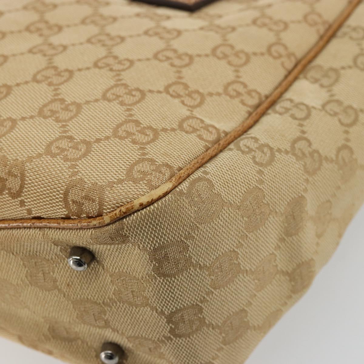 GUCCI GG Canvas Tote Bag Beige Silver 113019 Auth am11424A