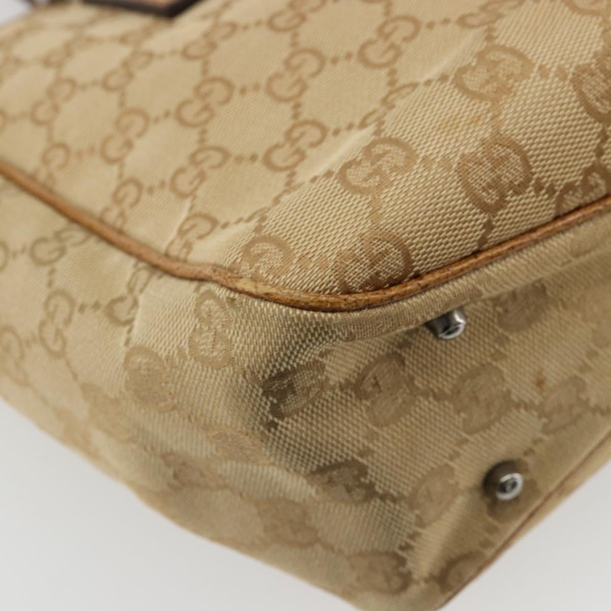 GUCCI GG Canvas Tote Bag Beige Silver 113019 Auth am11424A