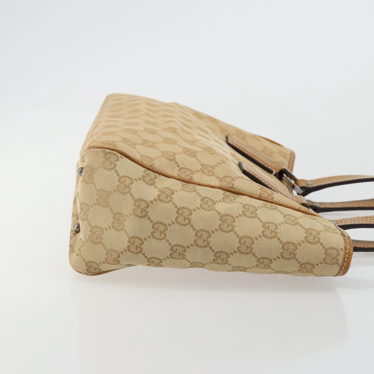 GUCCI GG Canvas Tote Bag Beige Silver 113019 Auth am11424A