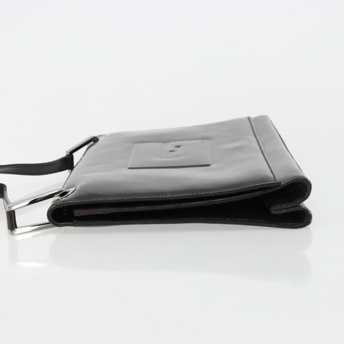 GUCCI Shoulder Bag Patent leather Black Silver 001 3033 Auth am11430