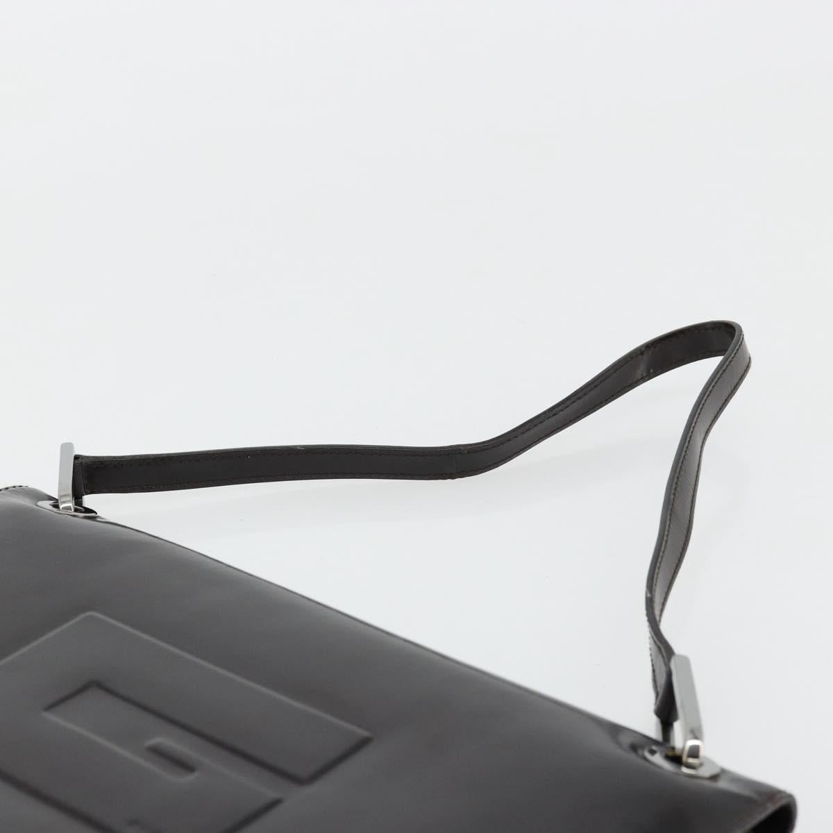 GUCCI Shoulder Bag Patent leather Black Silver 001 3033 Auth am11430