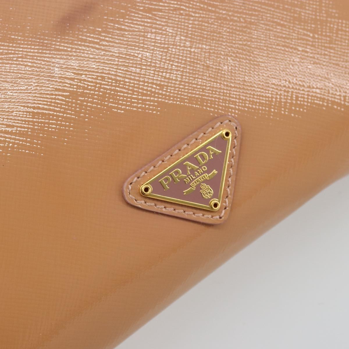 PRADA Shoulder Bag Patent leather Pink Gold Auth am11436