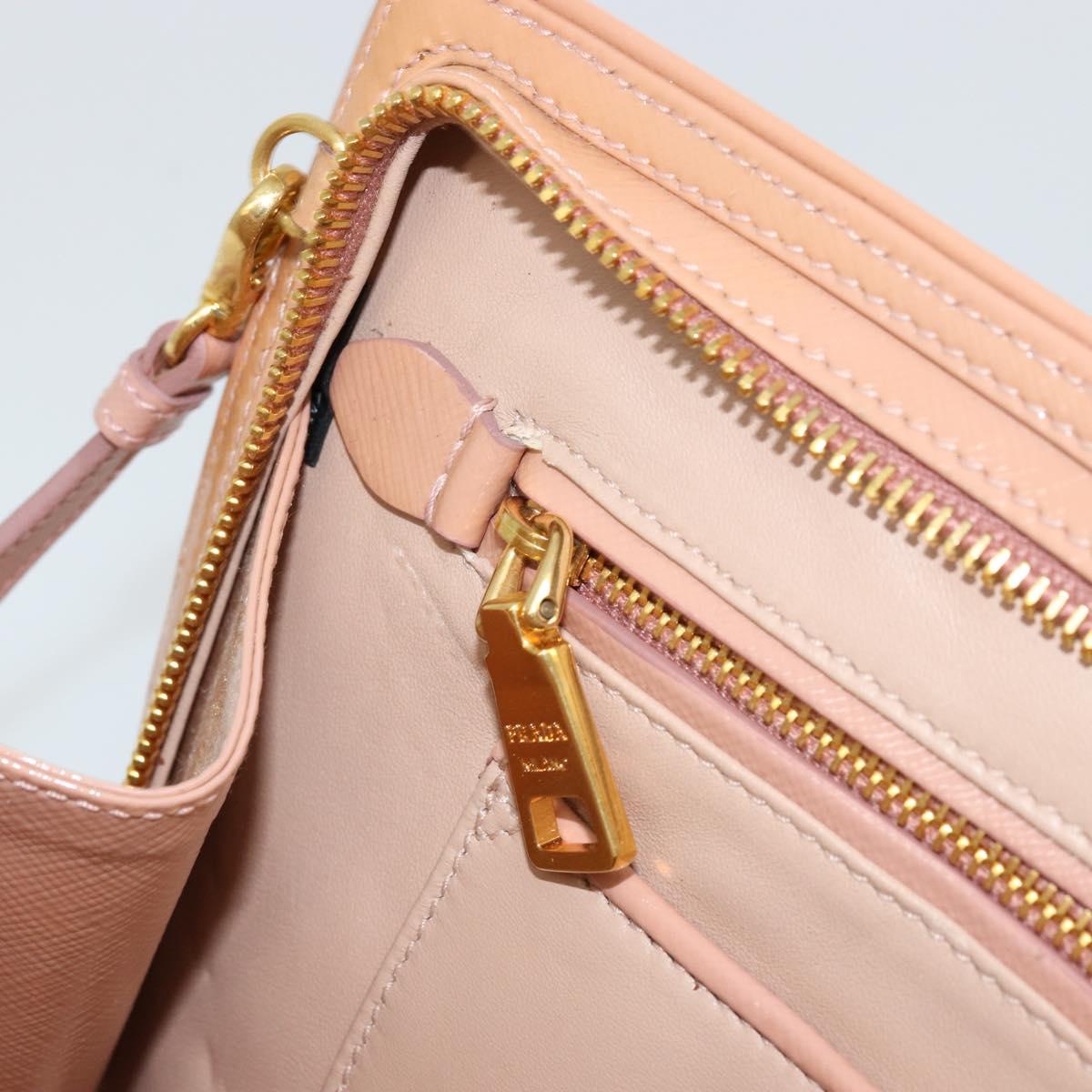 PRADA Shoulder Bag Patent leather Pink Gold Auth am11436