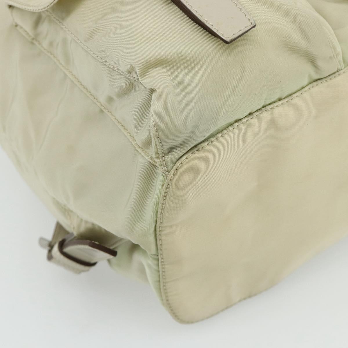 PRADA Backpack Nylon Ivory Silver Auth am11437