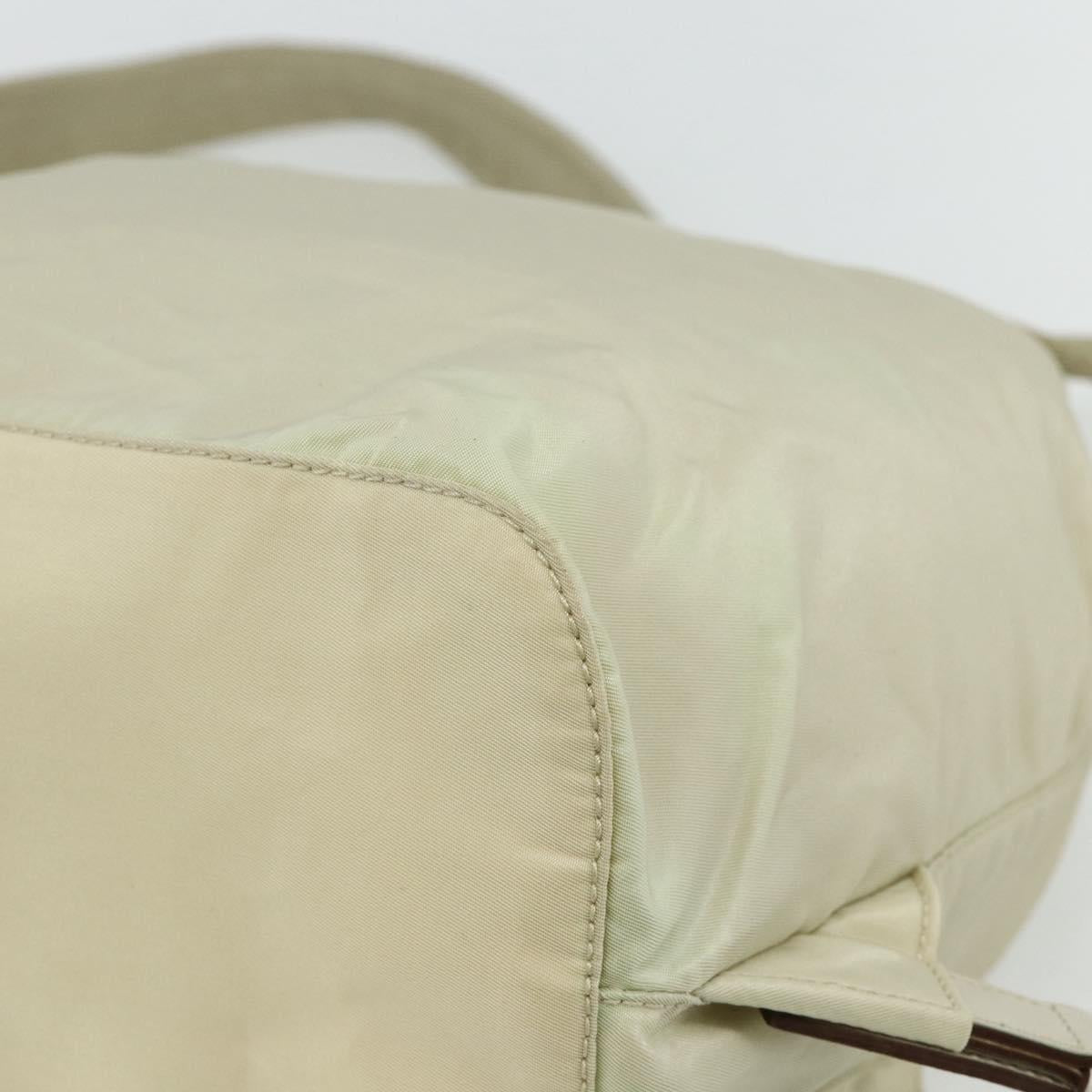 PRADA Backpack Nylon Ivory Silver Auth am11437