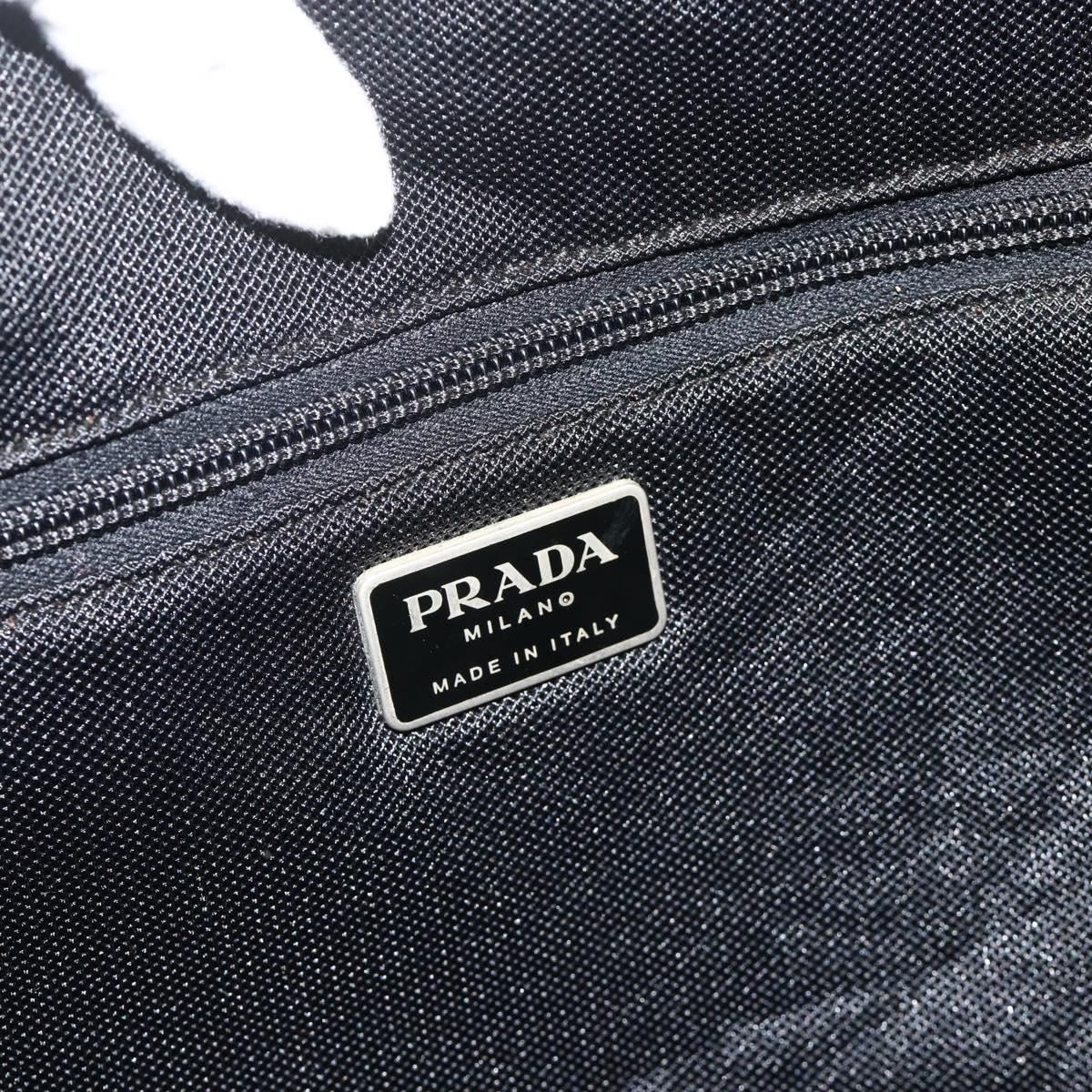 PRADA Old Tote Bag Nylon Light Blue Silver Auth am11438