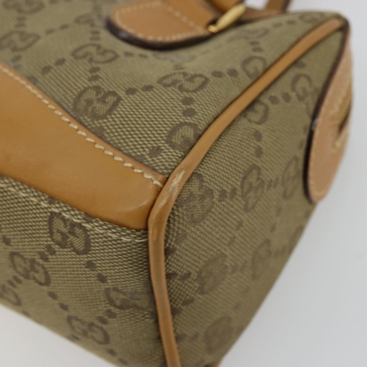 GUCCI GG Canvas Mini Hand Bag Beige Gold Auth am11440
