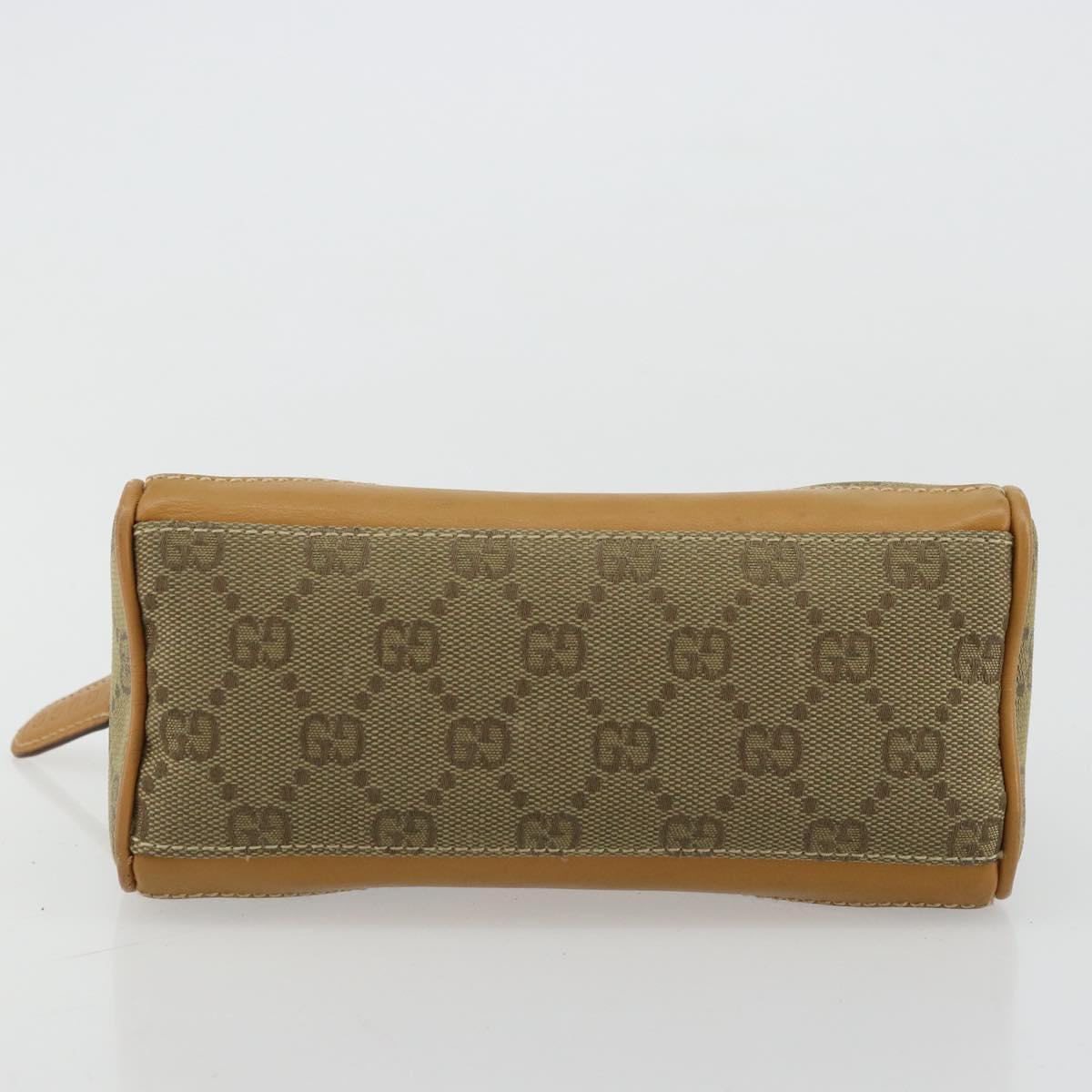 GUCCI GG Canvas Mini Hand Bag Beige Gold Auth am11440