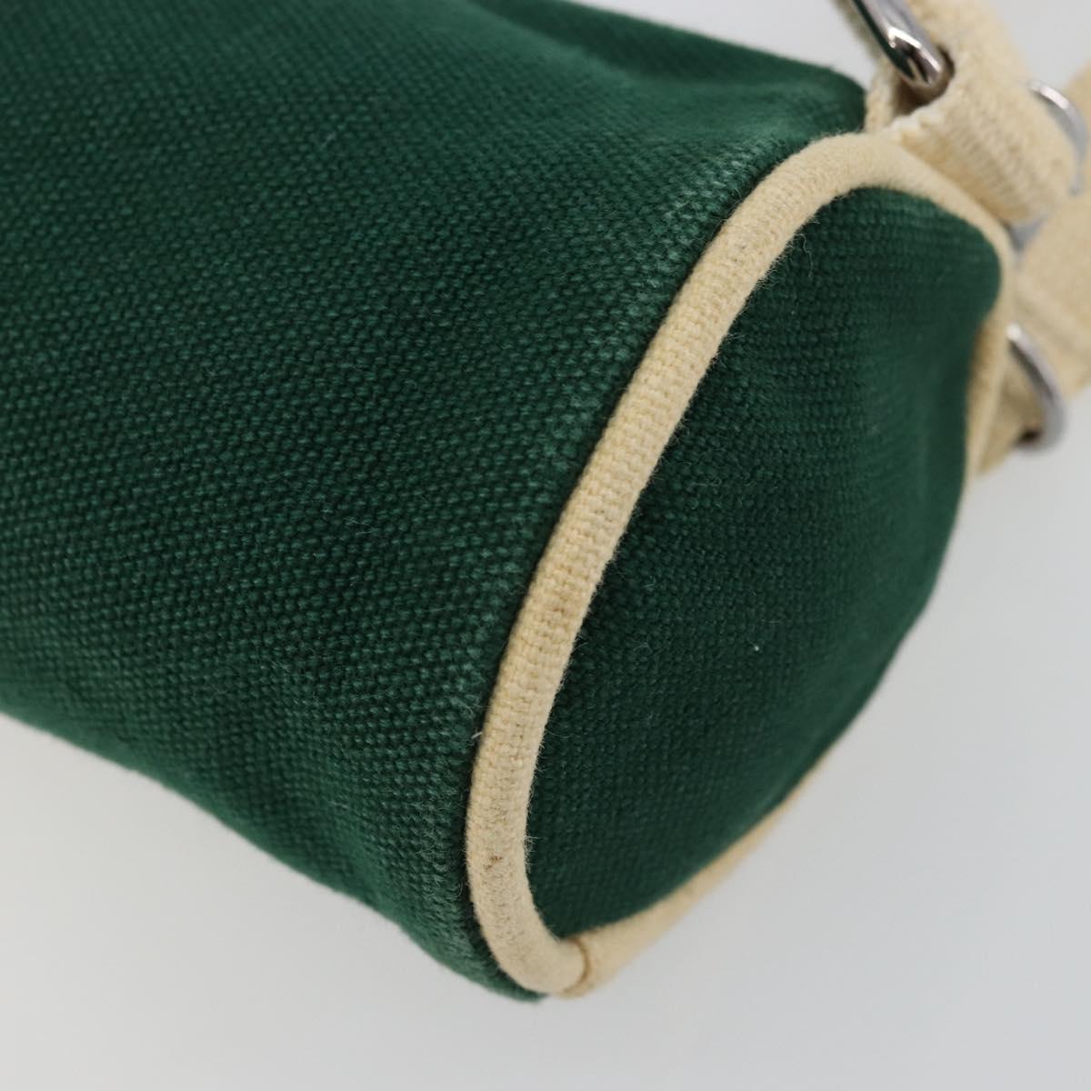HERMES EAU D'ORANGE VERTE Pouch Canvas Green Silver Auth am11446A