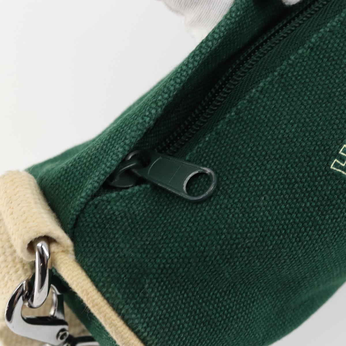 HERMES EAU D'ORANGE VERTE Pouch Canvas Green Silver Auth am11446A