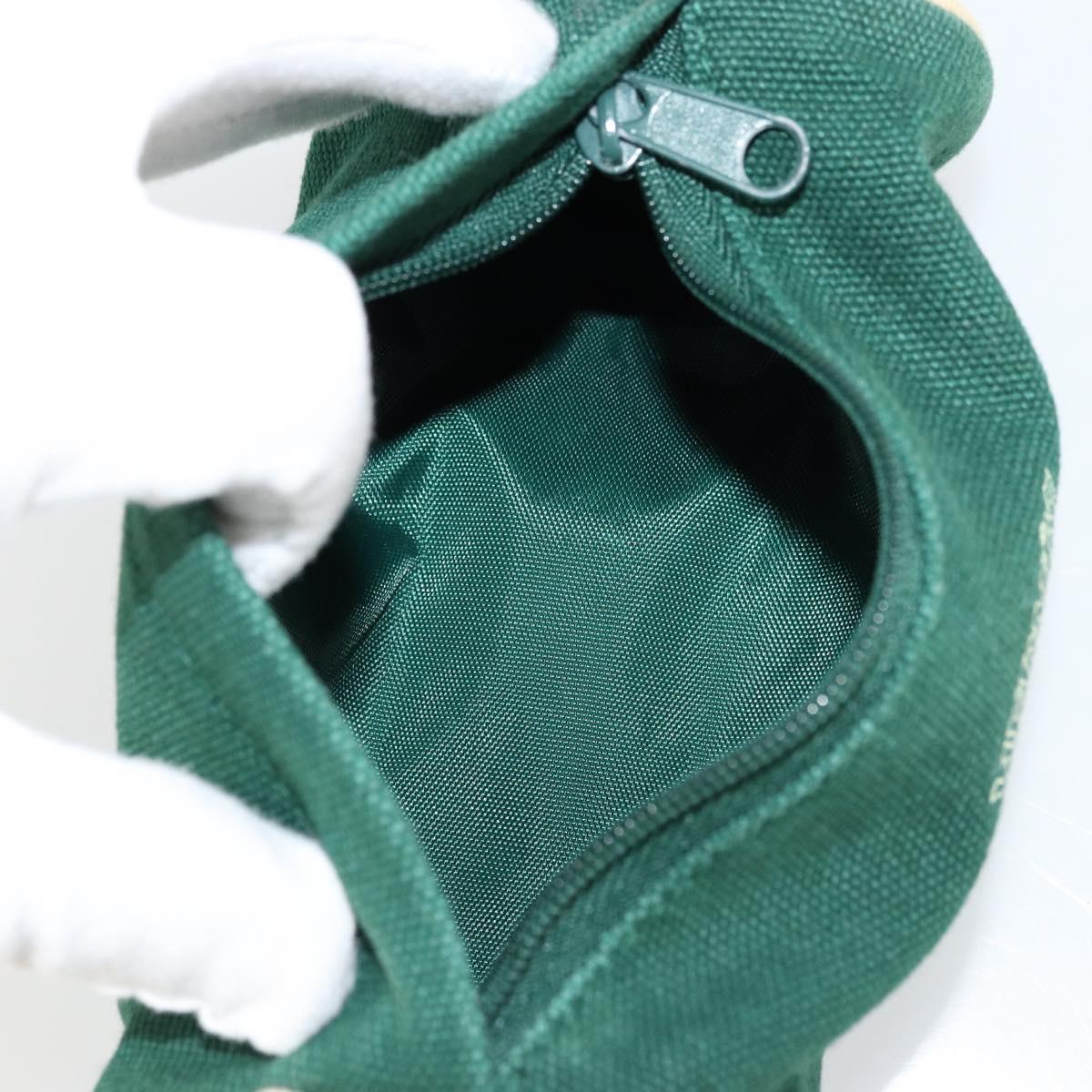 HERMES EAU D'ORANGE VERTE Pouch Canvas Green Silver Auth am11446A