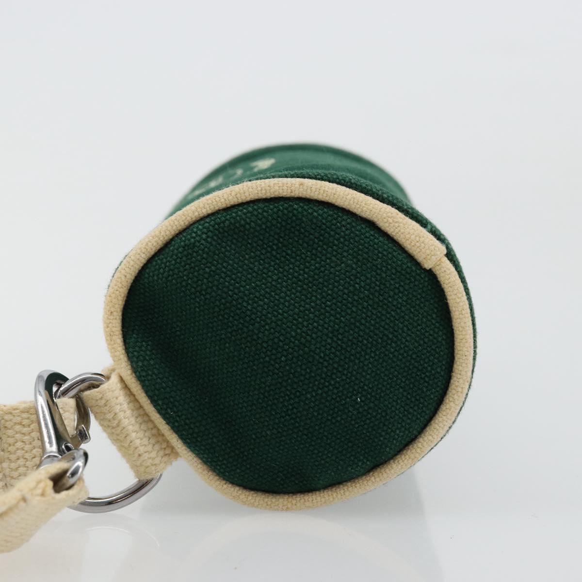 HERMES EAU D'ORANGE VERTE Pouch Canvas Green Silver Auth am11446A